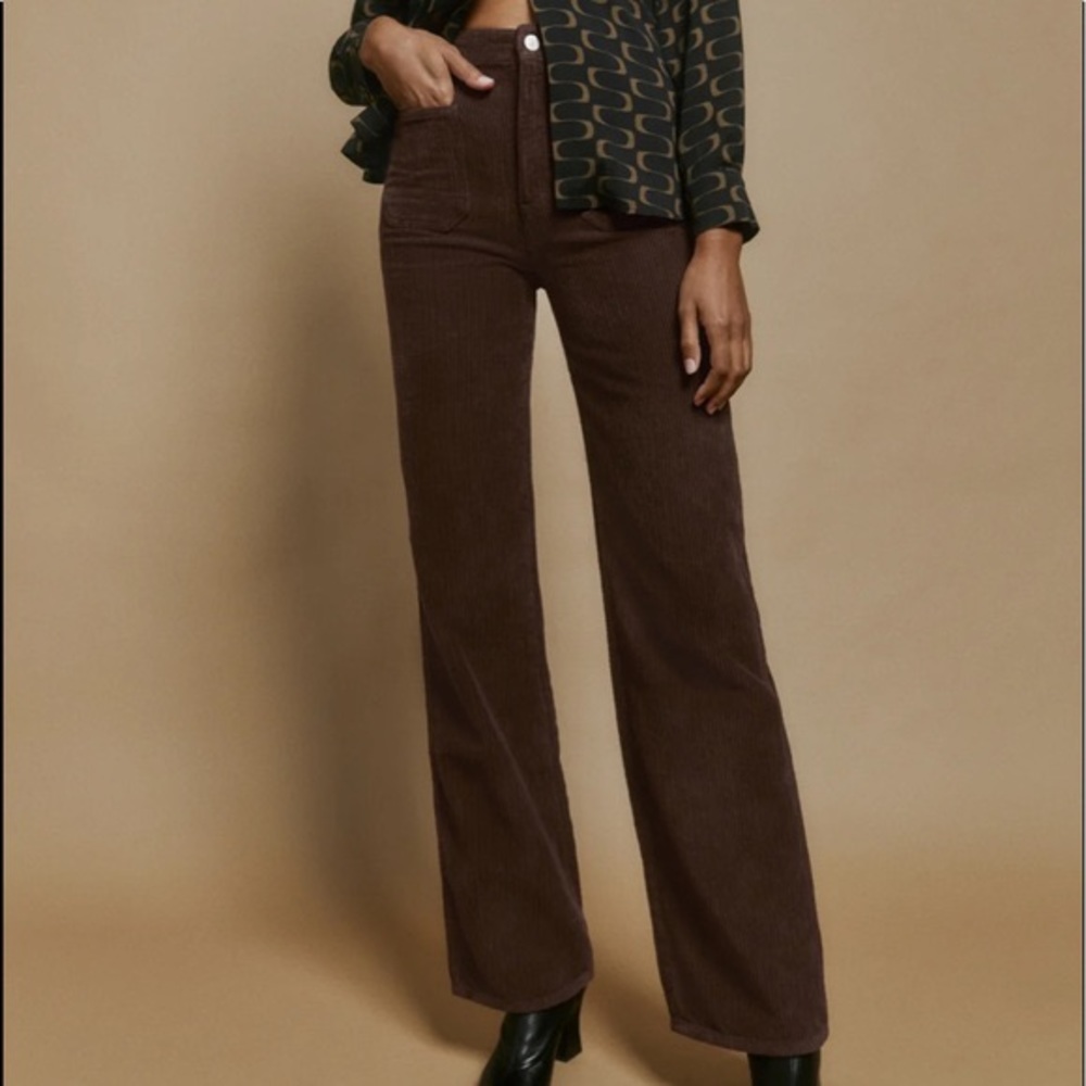 Reformation Brown Corduroy Flare Pants - Picture 5 of 6